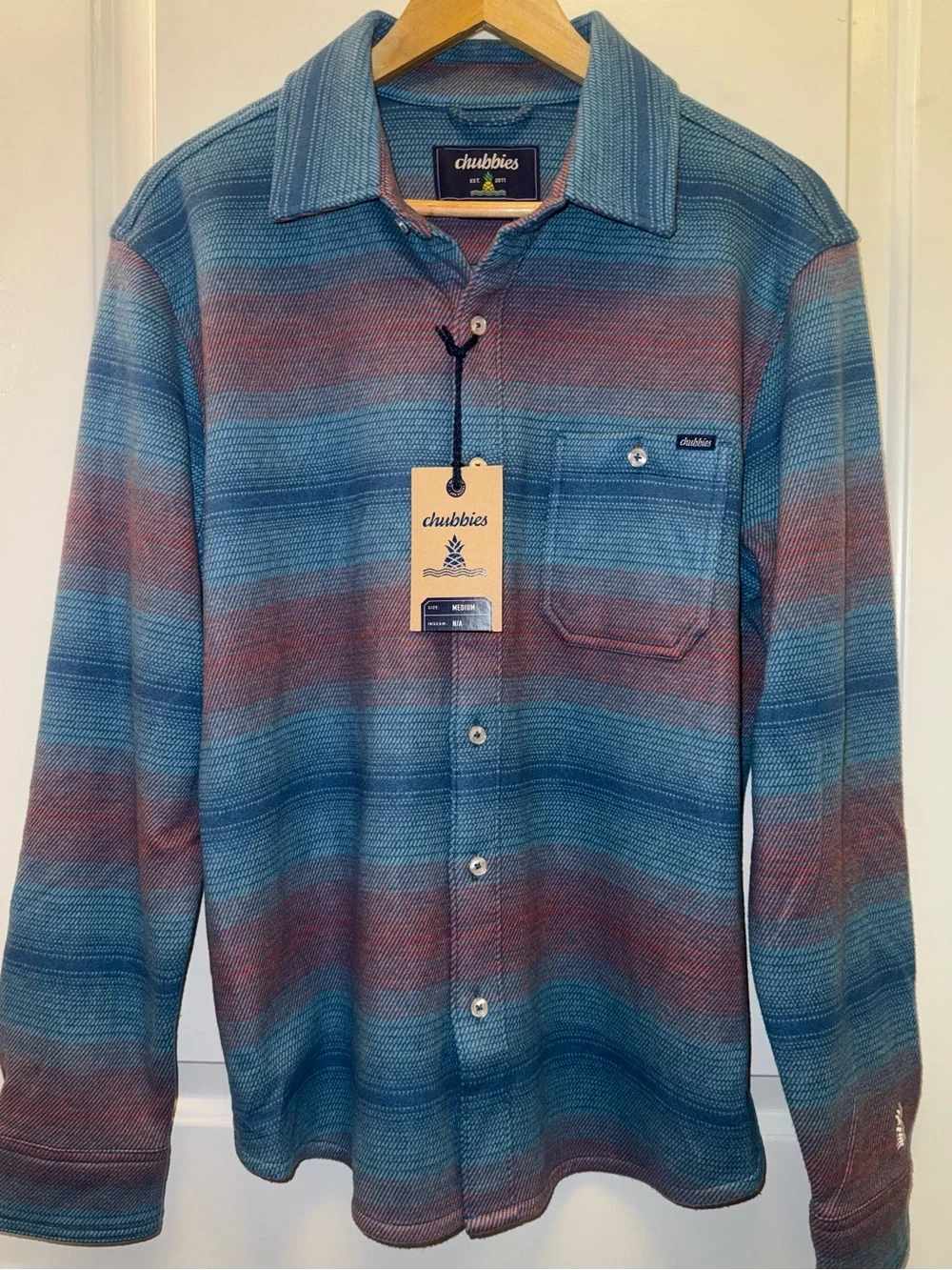 NWT Chubbies “The Sunset Stripe” Soft Brushed Knit Overshirt
